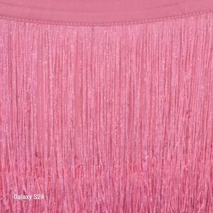 Strut & Bolt Pink Tiered Fringe Mini Skirt Side Zip Party Festival Small